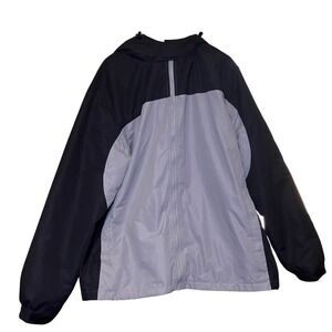 Polar Edge Men's XXL  Two Tone Hooded Jacket Black Gray Polyester Lightweight